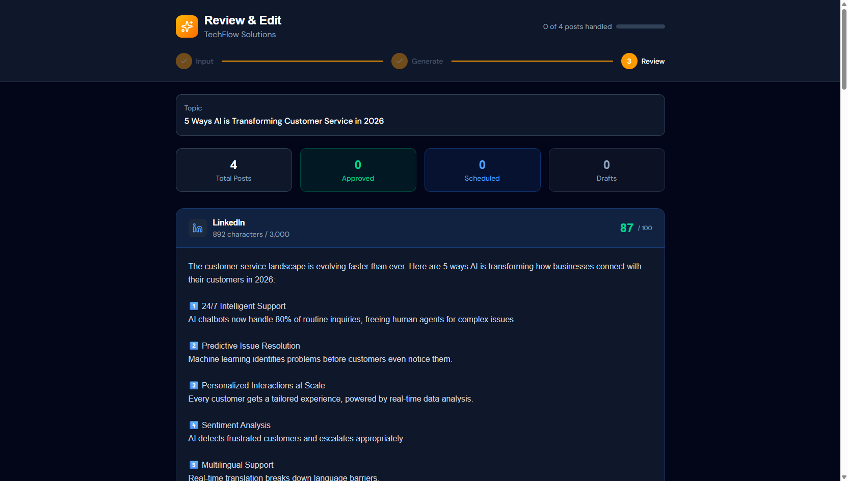 Content Generator — Review & Edit